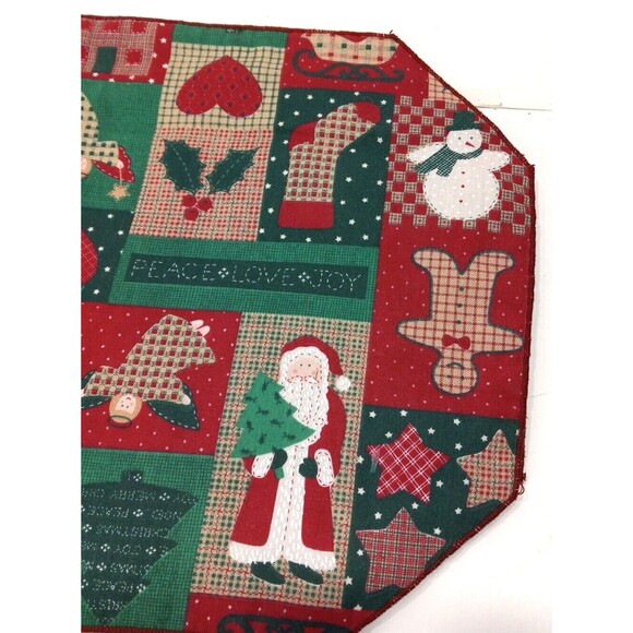 Holiday Placemats Set Of 4 Reversible Gingerbread Men Snowmen Father Christmas - Picture 4 of 8